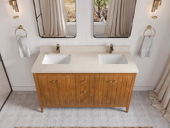 Atlanta Teak Wood 60 in. W x 22 in. D Double Sink Bathroom Vanity - photo 32