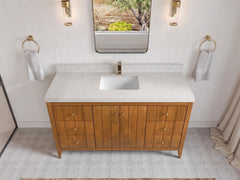 Atlanta Teak Wood 60 in. W x 22 in. D Single Sink Bathroom Vanity - photo 38