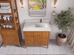 Atlanta Teak Wood 36 in. W x 22 in. D Right Offset Sink Bathroom Vanity - photo 33