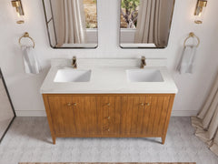 Atlanta Teak Wood 60 in. W x 22 in. D Double Sink Bathroom Vanity - photo 33