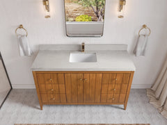 Atlanta Teak Wood 60 in. W x 22 in. D Single Sink Bathroom Vanity - photo 33