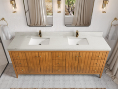 Atlanta Teak Wood 84 in. W x 22 in. D Double Sink Bathroom Vanity - photo 22