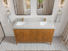 Atlanta Teak Wood 60 in. W x 22 in. D Double Sink Bathroom Vanity - photo 20