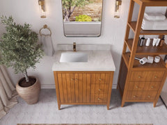 Atlanta Teak Wood 36 in. W x 22 in. D Left Offset Sink Bathroom Vanity - photo 30