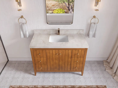 Atlanta Teak Wood 48 in. W x 22 in. D Single Sink Bathroom Vanity