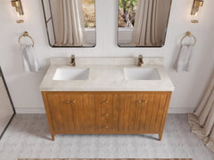 Atlanta Teak Wood 60 in. W x 22 in. D Double Sink Bathroom Vanity - photo 34