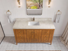 Atlanta Teak Wood 60 in. W x 22 in. D Single Sink Bathroom Vanity - photo 30