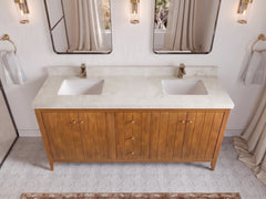 Atlanta Teak Wood 72 in. W x 22 in. D Double Sink Bathroom Vanity - photo 38