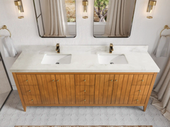 Atlanta Teak Wood 84 in. W x 22 in. D Double Sink Bathroom Vanity - photo 24