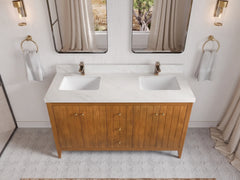 Atlanta Teak Wood 60 in. W x 22 in. D Double Sink Bathroom Vanity - photo 35