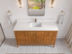 Atlanta Teak Wood 60 in. W x 22 in. D Single Sink Bathroom Vanity - photo 29