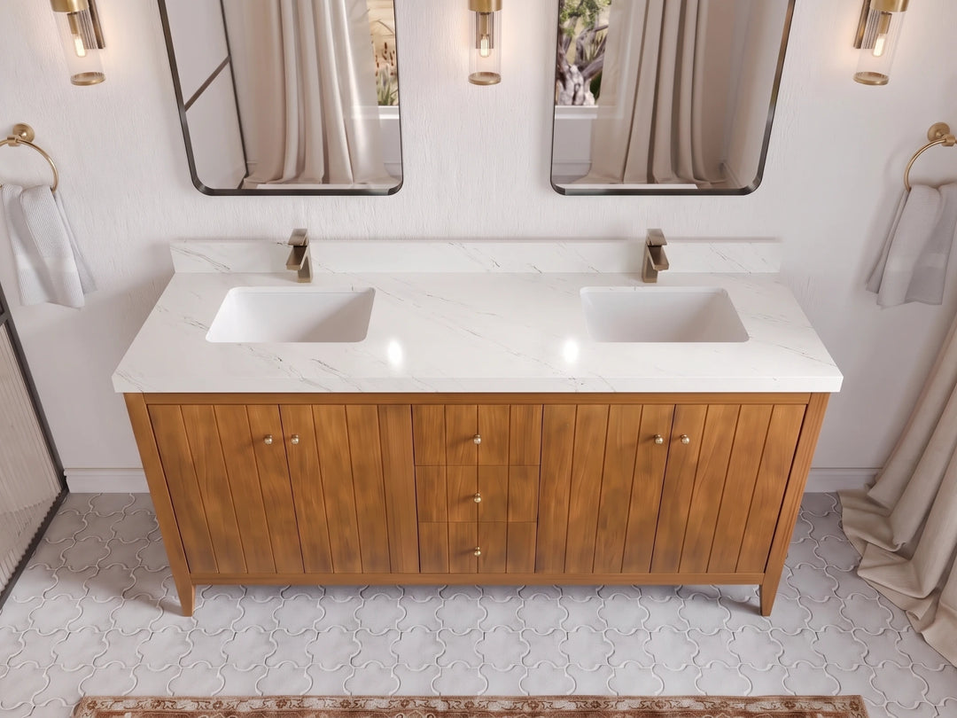 Atlanta Teak Wood 72 in. W x 22 in. D Double Sink Bathroom Vanity | 
              
                Dark Natural Teak
                
                  
             - ATL_TK_DNT_WHQZ_72D - photo №37