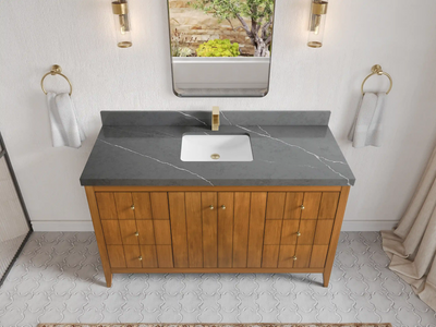 Atlanta Teak Wood 60 in. W x 22 in. D Single Sink Bathroom Vanity