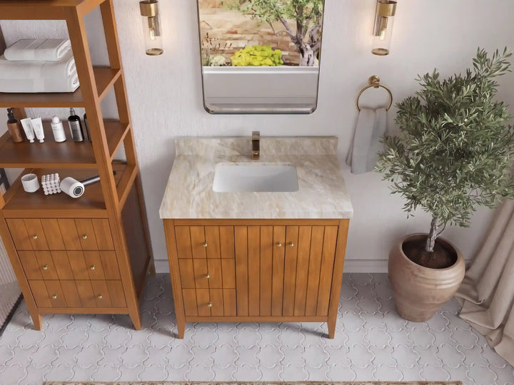 Atlanta Teak Wood 36 in. W x 22 in. D Center Sink Bathroom Vanity - photo 36