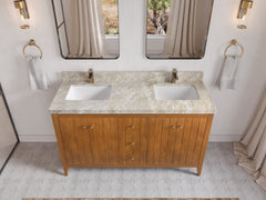 Atlanta Teak Wood 60 in. W x 22 in. D Double Sink Bathroom Vanity - photo 36