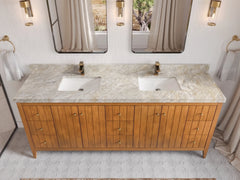 Atlanta Teak Wood 84 in. W x 22 in. D Double Sink Bathroom Vanity - photo 39