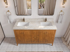 Atlanta Teak Wood 60 in. W x 22 in. D Double Sink Bathroom Vanity - photo 37