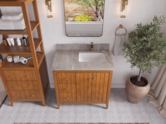 Atlanta Teak Wood 36 in. W x 22 in. D Right Offset Sink Bathroom Vanity - photo 39