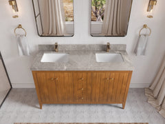 Atlanta Teak Wood 60 in. W x 22 in. D Double Sink Bathroom Vanity - photo 38