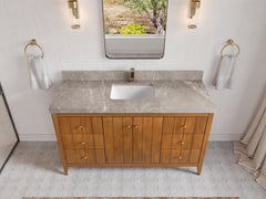 Atlanta Teak Wood 60 in. W x 22 in. D Single Sink Bathroom Vanity - photo 34