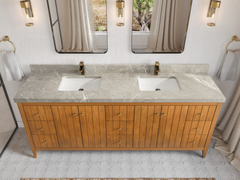 Atlanta Teak Wood 84 in. W x 22 in. D Double Sink Bathroom Vanity - photo 28
