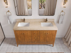 Atlanta Teak Wood 60 in. W x 22 in. D Double Sink Bathroom Vanity - photo 39