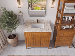 Atlanta 36 in. W x 22 in. D Teak Wood Center Sink Bathroom Vanity - photo 36
