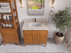 Atlanta Teak Wood 36 in. W x 22 in. D Center Sink Bathroom Vanity - photo 40