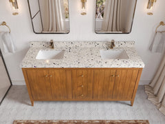 Atlanta Teak Wood 72 in. W x 22 in. D Double Sink Bathroom Vanity - photo 35