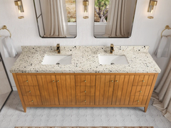 Atlanta Teak Wood 84 in. W x 22 in. D Double Sink Bathroom Vanity - photo 29