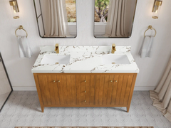 Atlanta Teak Wood 60 in. W x 22 in. D Double Sink Bathroom Vanity - photo 22