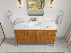 Atlanta Teak Wood 60 in. W x 22 in. D Single Sink Bathroom Vanity - photo 15