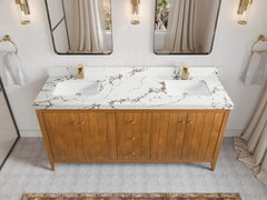 Atlanta Teak Wood 72 in. W x 22 in. D Double Sink Bathroom Vanity - photo 24