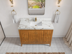Atlanta Teak Wood 48 in. W x 22 in. D Single Sink Bathroom Vanity - photo 23