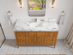 Atlanta Teak Wood 60 in. W x 22 in. D Single Sink Bathroom Vanity - photo 16