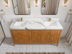 Atlanta Teak Wood 72 in. W x 22 in. D Double Sink Bathroom Vanity - photo 20