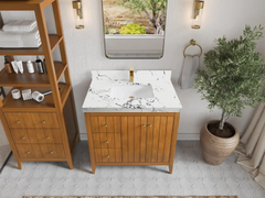 Atlanta Teak Wood 36 in. W x 22 in. D Center Sink Bathroom Vanity - photo 24