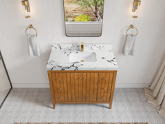 Atlanta Teak Wood 42 in. W x 22 in. D Single Sink Bathroom Vanity - photo 24