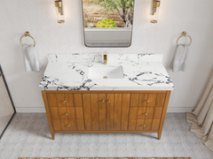Atlanta Teak Wood 60 in. W x 22 in. D Single Sink Bathroom Vanity - photo 17
