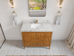 Atlanta Teak Wood 42 in. W x 22 in. D Single Sink Bathroom Vanity - photo 25