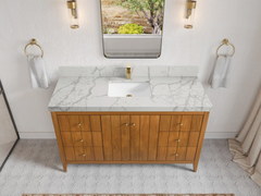 Atlanta Teak Wood 60 in. W x 22 in. D Single Sink Bathroom Vanity - photo 18