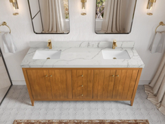Atlanta Teak Wood 72 in. W x 22 in. D Double Sink Bathroom Vanity - photo 21