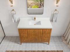 Atlanta Teak Wood 48 in. W x 22 in. D Single Sink Bathroom Vanity - photo 26
