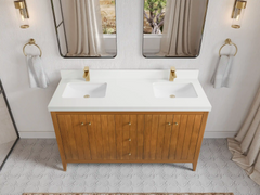 Atlanta Teak Wood 60 in. W x 22 in. D Double Sink Bathroom Vanity - photo 26