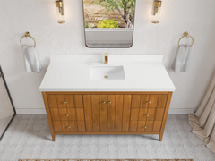 Atlanta Teak Wood 60 in. W x 22 in. D Single Sink Bathroom Vanity - photo 19