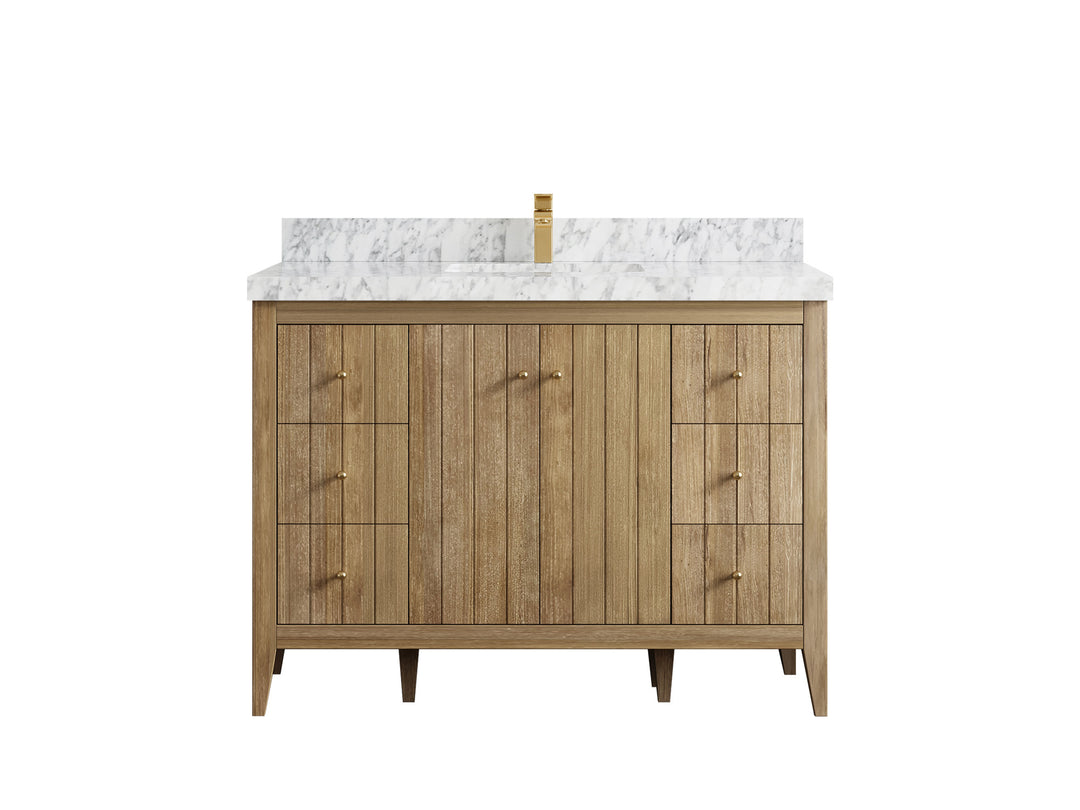 Atlanta Teak Wood 48 in. W x 22 in. D Single Sink Bathroom Vanity