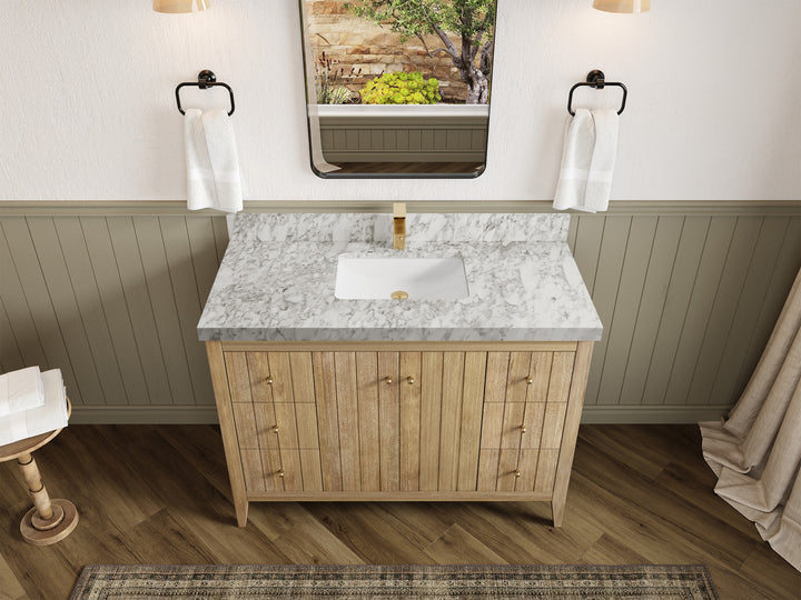 Atlanta Teak Wood 48 in. W x 22 in. D Single Sink Bathroom Vanity - photo 10