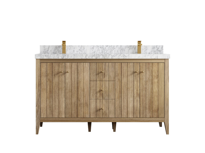 Atlanta Teak Wood 60 in. W x 22 in. D Double Sink Bathroom Vanity - photo 11