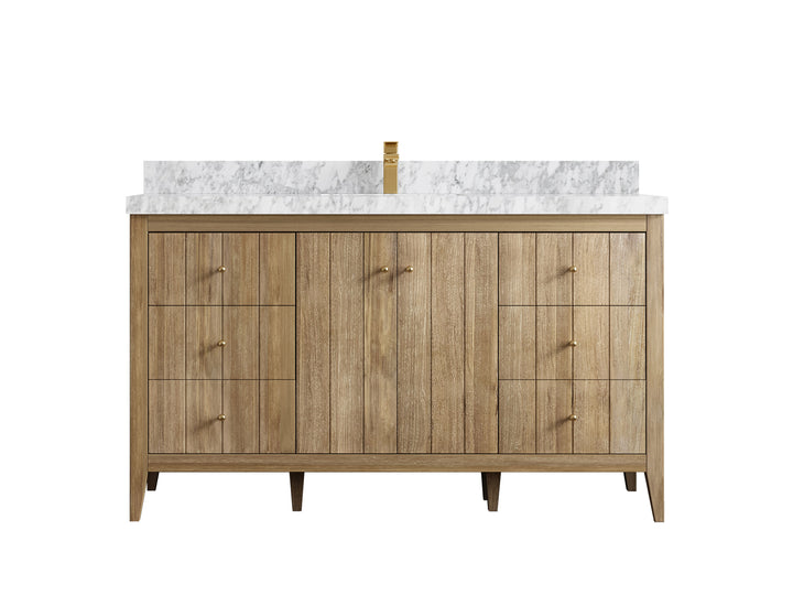 Atlanta Teak Wood 60 in. W x 22 in. D Single Sink Bathroom Vanity - photo 11