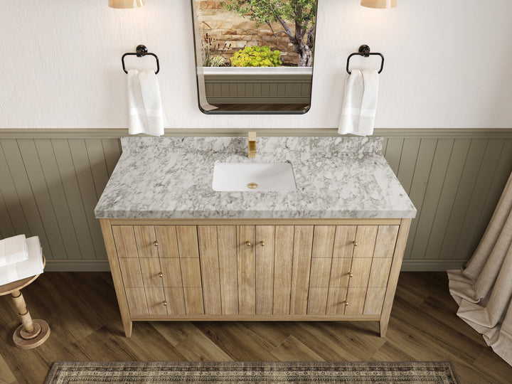 Atlanta Teak Wood 60 in. W x 22 in. D Single Sink Bathroom Vanity - photo 10